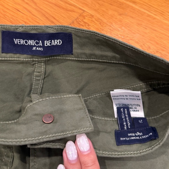 Veronica Beard Beverly Patch-Pocket Skinny Flare Twill Pant - Picture 7 of 7